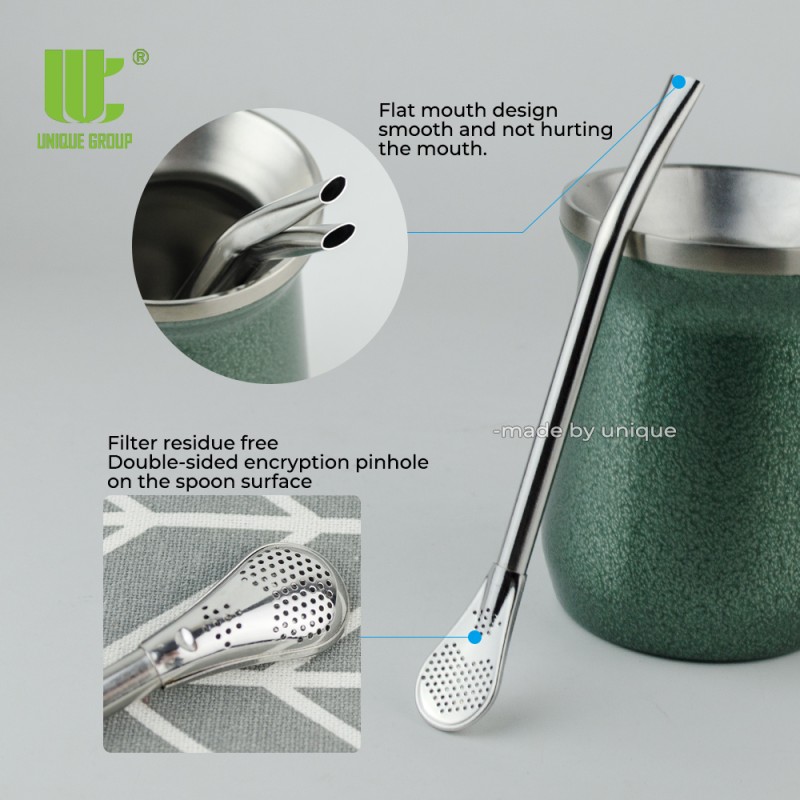 Reusable Drinking Straws with Filter Spoon  