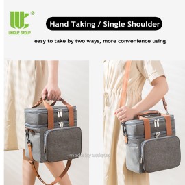  Two Compartments Insulated Lunch Bag  