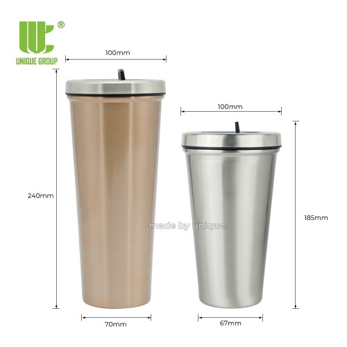 Leakproof Insulated Tumbler With Straw