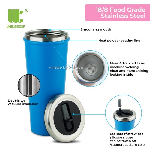 Leakproof Insulated Tumbler With Straw