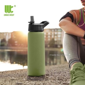 Stylish Leak-free Straw Cap Vacuum Flask  