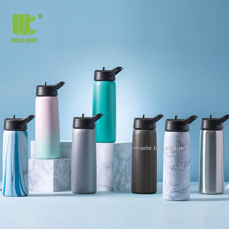 Stylish Leak-free Straw Cap Vacuum Flask  