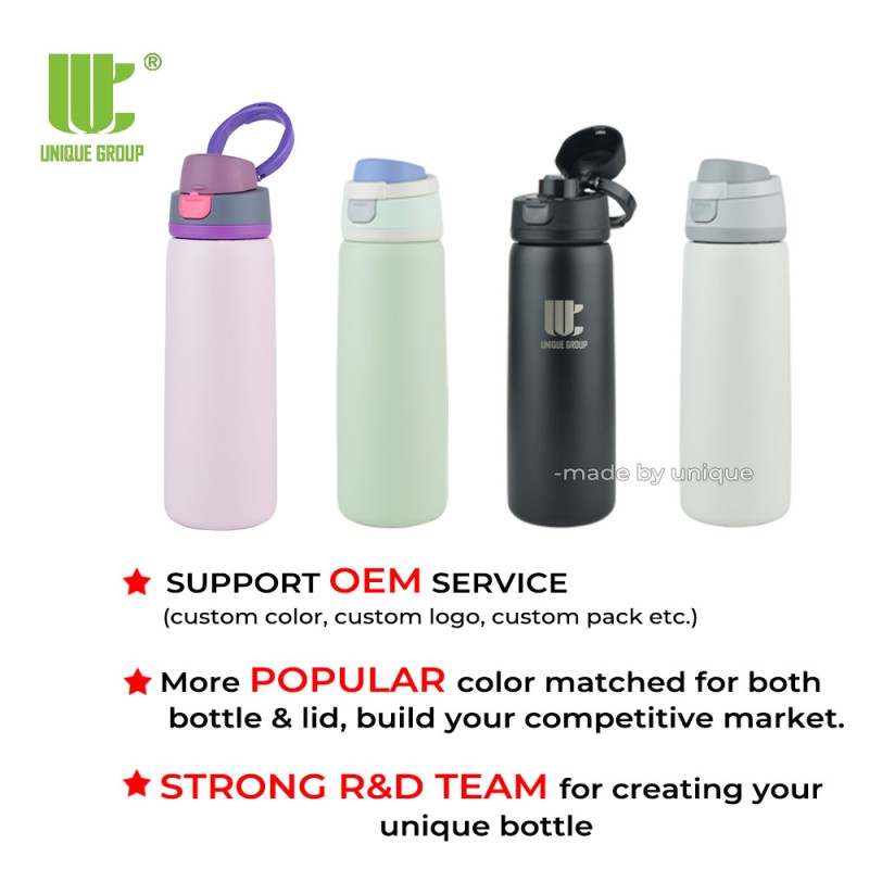 New Insulated Bottle With Flip-Button Lid 