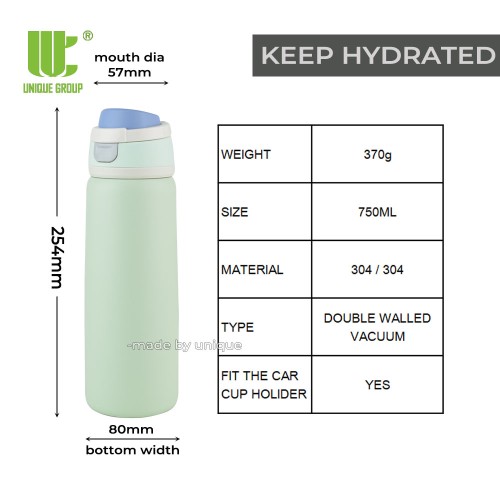 New Insulated Bottle With Flip-Button Lid